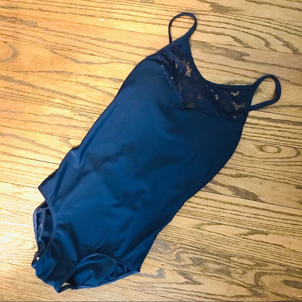 Eleve Emma Dance Leotard, Navy Blue, Adult Small - Picture 2 of 8